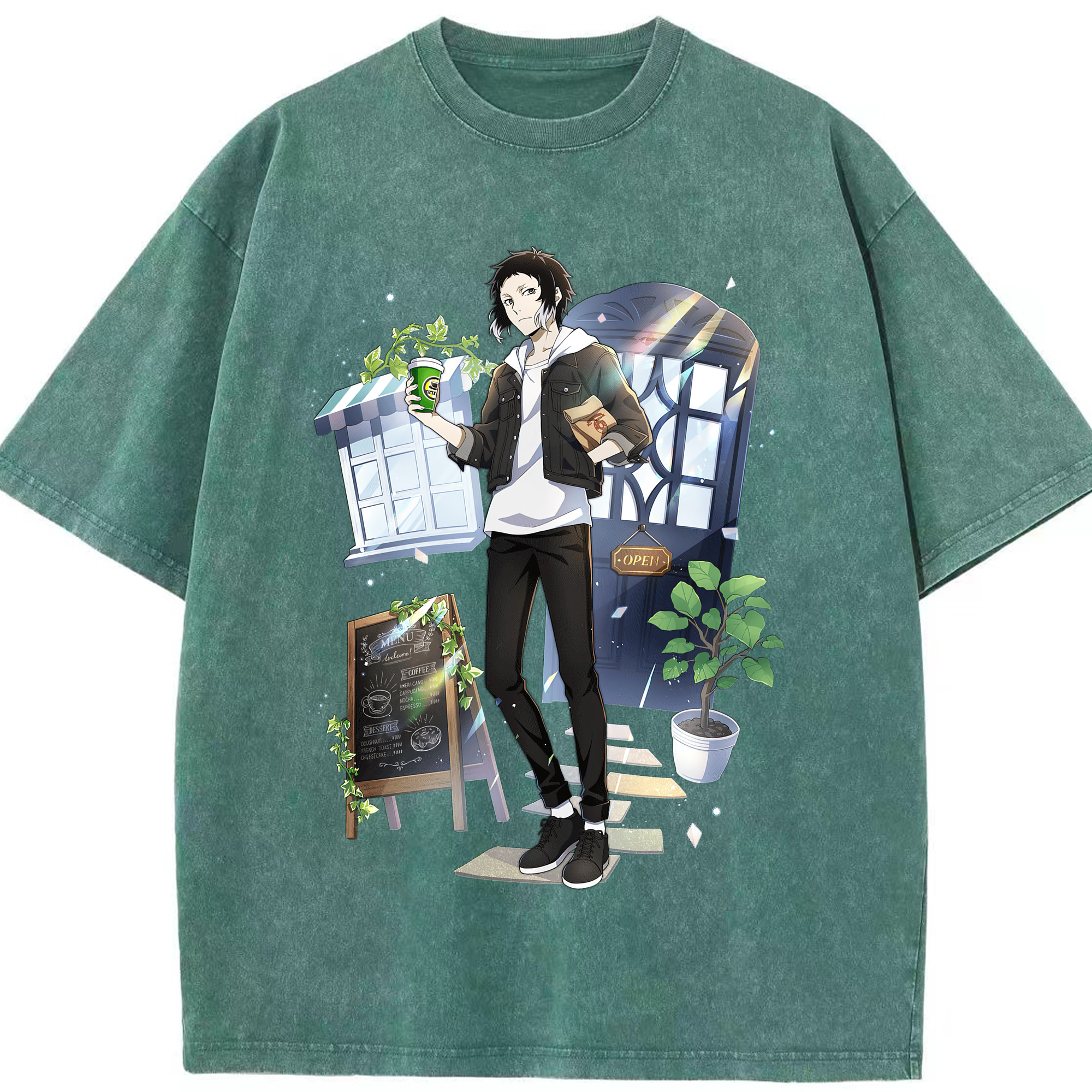 （画像用） 文豪ストレイドッグス Bungo Stray Dogs 綿100% ヴィンテージ風 半袖Tシャツ（フロントプリント）